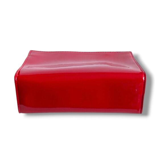 Yves Saint Laurent Makeup Pouch YSL Beaute Shiny RED Clutch Cosmetic NEW - Picture 5 of 7